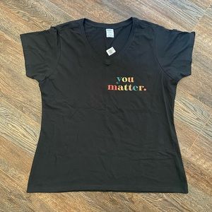 You Matter black Vneck tshirt